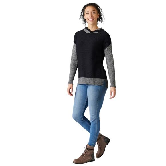 Smartwool Shadow Gray Pine Black Hooded Pullover Sweater - Picture 1 of 12